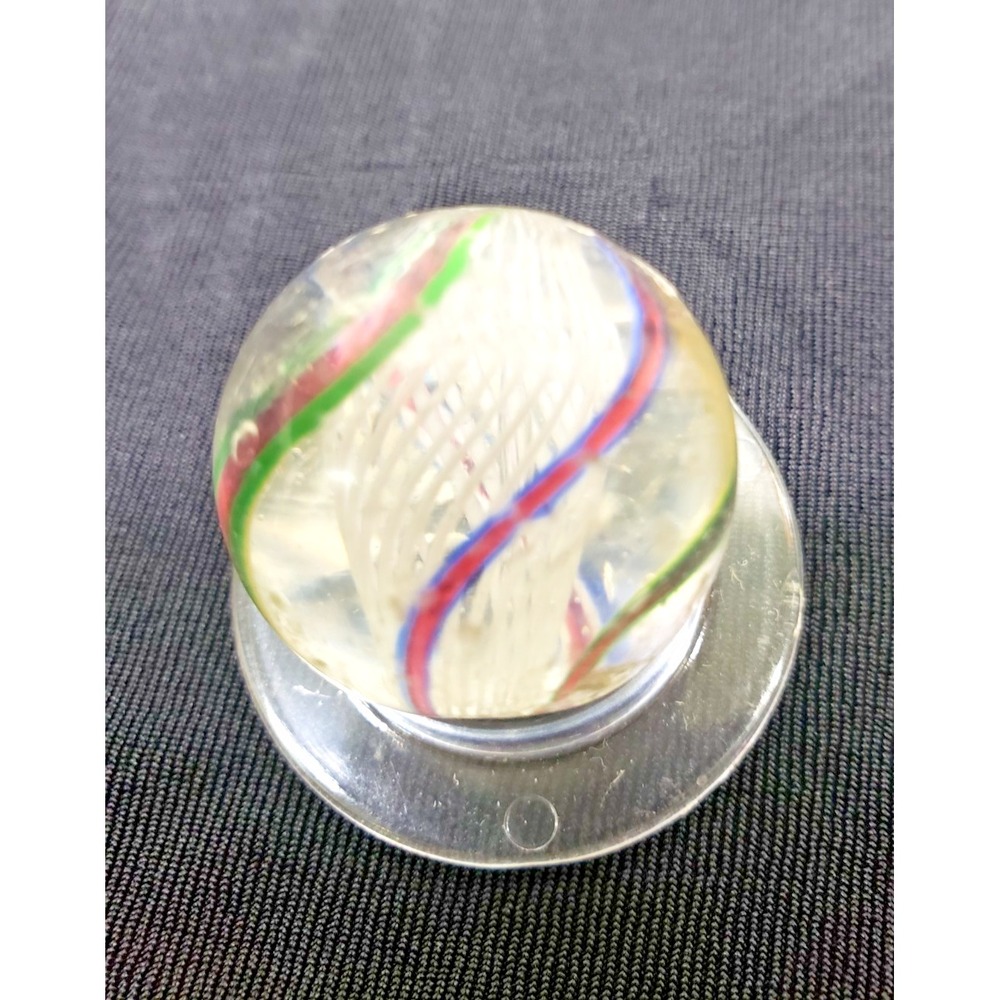 1880s Vintage Original Handmade Latticinio Swirls 1" Glass Marble Germany #119